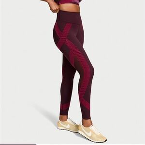 VSX Victoria’s Secret elevate refined contours leggings winter wine mesh high rs